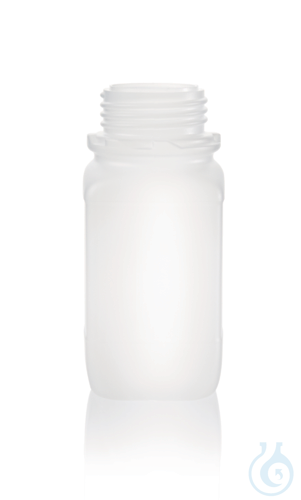 Square bottles, PE-HD, white, GL45, 250 ml, wide neck w/o closure