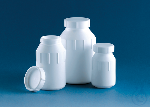 Bottle, PTFE, wide neck, 500 ml, opening dia. 52 mm, screw cap
