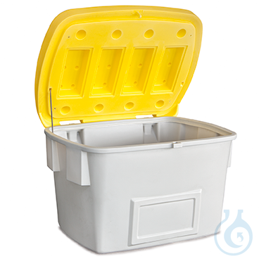 Grit container without dispensing hatch PE yellow V=700 L, 1400x1070x930