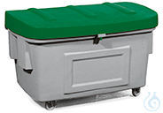 Grit container without dispensing hatch PE green V=400 L, 1210x785x780