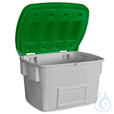 Grit container without dispensing hatch PE green V=700 L, 1400x1070x930