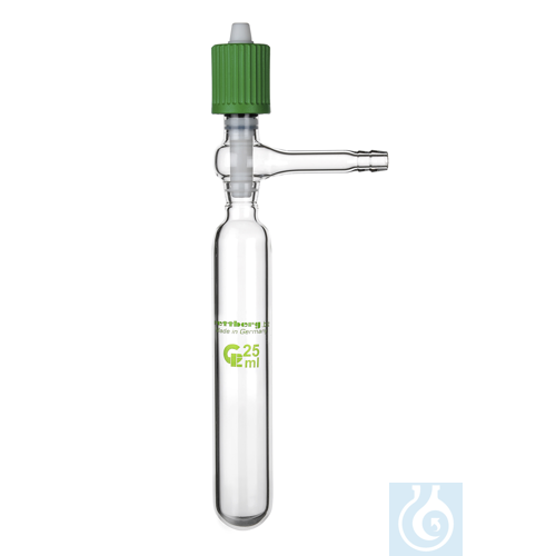 Nitrogen tube, 100 ml, thick-walled, vacuum valve with fine-thread 0 - 8 mm,
