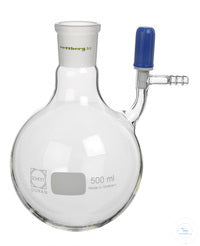Nitrogen flask, 100 ml, socket size 14,5/23, side PTFE-valve 0 - 3 mm,