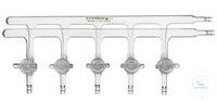 Schlenkline, with 5 glass stopcocks double oblique bore