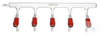 Vacuum distributor, with 4 PTFE vacuum valves 0 - 6 mm