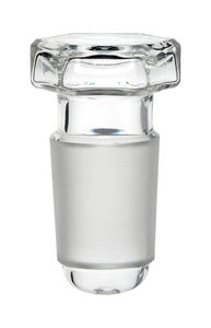Hexagonal stopper, size 5/13, glass, hollow, pointed