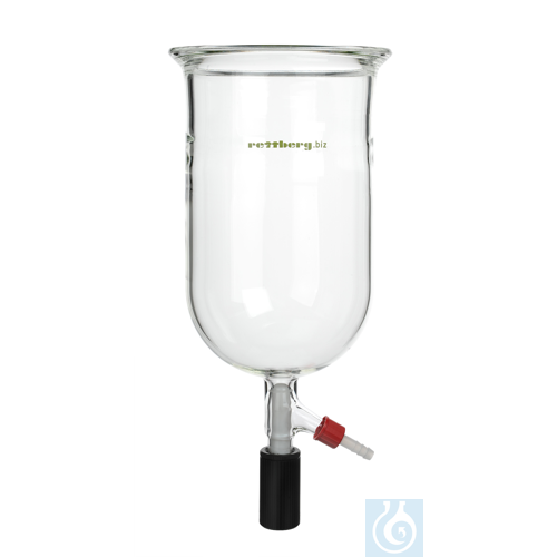 Reaction vessel, 5000 ml, DN 150, with groove, cylindrical, run-off valve