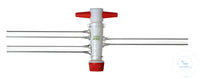 Double oblique bore stopcock, PTFE-plug size 14,5/2,5 mm bore