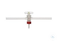 Stopcock/T-bore, axial outlet, hollow glass plug size 14,5/2,5 mm bore