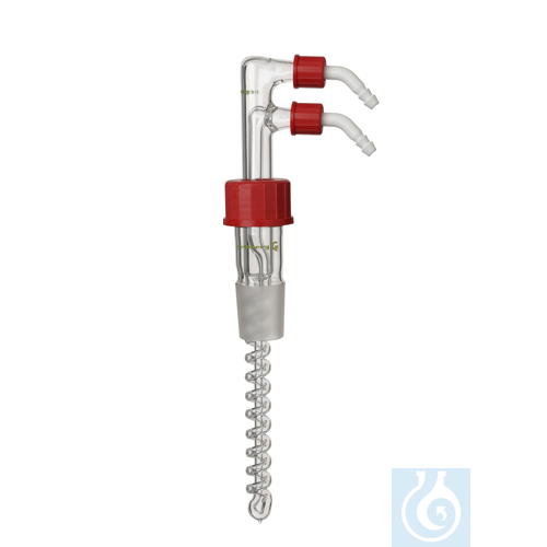 Glass immersion condenser, with glass cooling coil, cone size 29/32