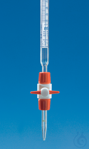 Compact burette PTFE stopcock BB AS DE-M, 50 ml:0,1 ml, Boro 3.3, Schellbach