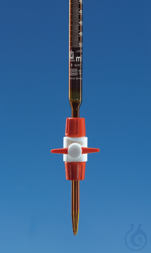 Compact burette PTFE stopcock SB amber, 50 ml:0,1 ml, Boro 5.4
