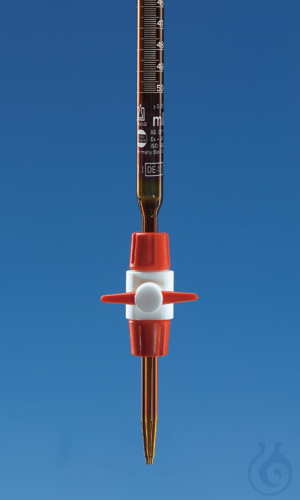 Comp. burette PTFE stopc. BB AS amber gl, 25 ml:0,05 ml, Boro 3.3, DE-M