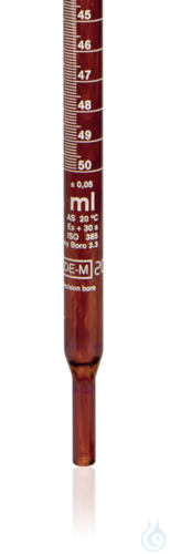 Spare burette length for compact burette, 25 ml, BLAUBRAND, Boro 3.3, amber