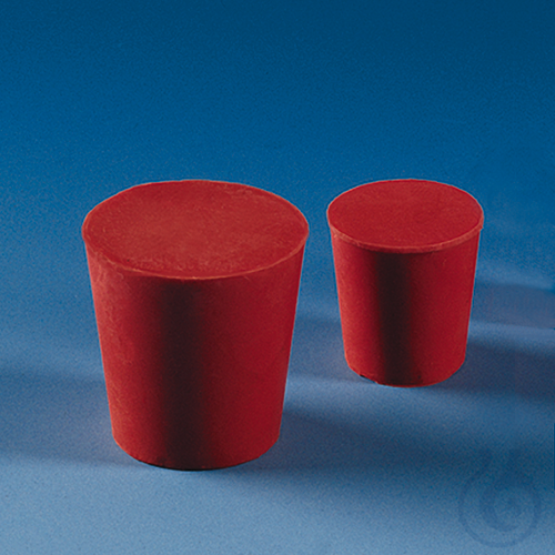 Stopper, red rubber, h. 20 mm, upper dia. 14 mm, lower dia. 11 mm