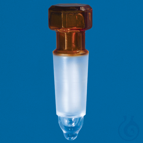 Conical joint stopper, amber, Boro 3.3, NS 10/19, honed