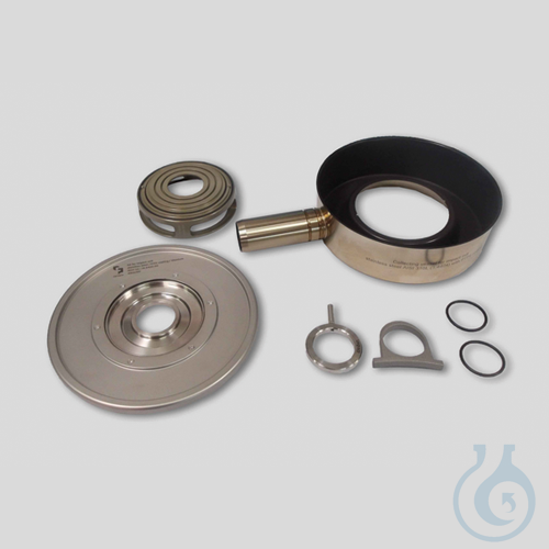 collecting vessel with outlet PTFE, lid pure titanium, labyrinth disk, P-14