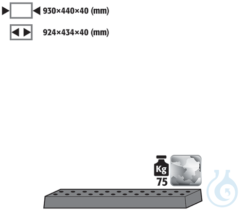 perforated insert sh.steel galv. for E/EP B950 930x440x40