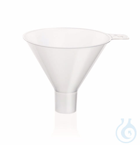 Powder funnel short, wide stem, PP, out.dia.100 mm stem dia. 26 mm l. 25 mm