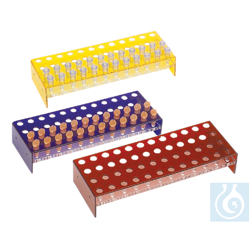 neoLabLine Acryl-Gestelle 4 x12 Loch, rot für Eppendorf-Reaktionsgefäße