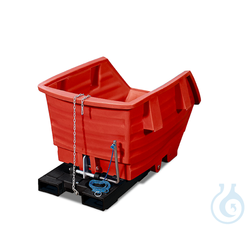 Tipping container PE red V=500 L, 960x1530x790