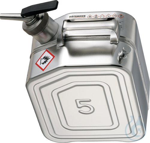 Safety canister st.steel 1.4571 pol. V=5 L, 130x200x310