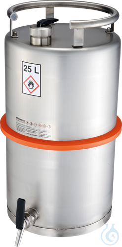 Safety container st.steel 1.4571 matt V=25 L, 315x315x530