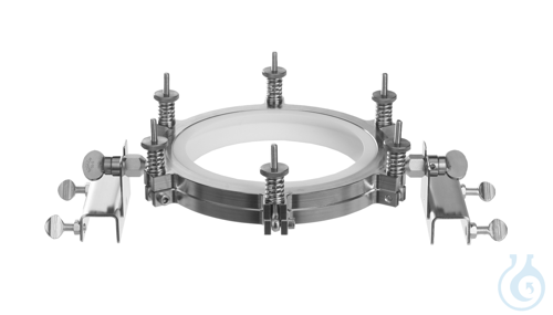 Support clamp 18/10 stainless, steel/PTFE, 2, DN 120