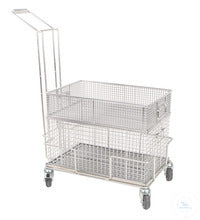Transport cart for transport baskets, 18/10 Steel, 603x403x950mm