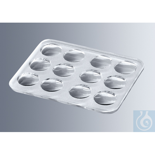 Glass plates with 12 cavities,