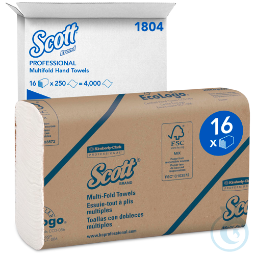 Scott® Handtücher - MultiFold / Weiß /Mittel Lagen: 1 Größe: 23,50 cm x 23,00 cm