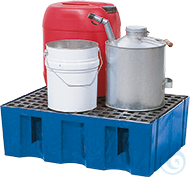 Sump pallet PE blue grid PE V=60L, 725x525x235