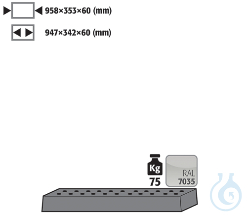 perforated insert sh.steel lam. for UB90 B1100 D=500 950x345x66