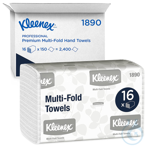 Kleenex® Handtücher - MultiFold / Weiß /Mittel Lagen: 1 Größe: 23,50 cm x 23,00