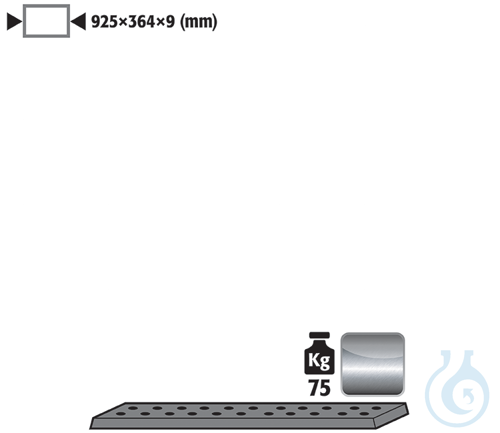 perforated insert H=9 mm st.steel 1.4016 raw for UB90 B1100 D=500 925x364x9