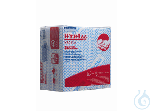 WypAll® X80 Plus Critical Clean - Viertelgefaltet / Blau Lagen: 1 Größe: 35,50