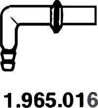Connection tube, 90° bent, with hose co
