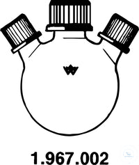 Flask, 100 ml, center neck, GL 25/12, t