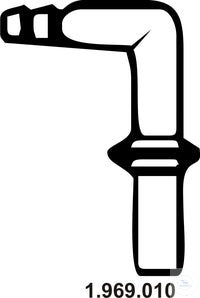 Connection tube, 90° bent, with hose co