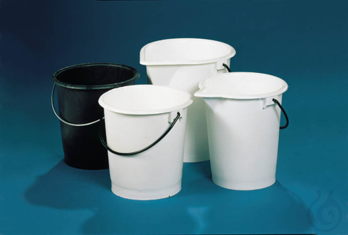 Bucket, LDPE, with spout, white, 10 l, with handle
