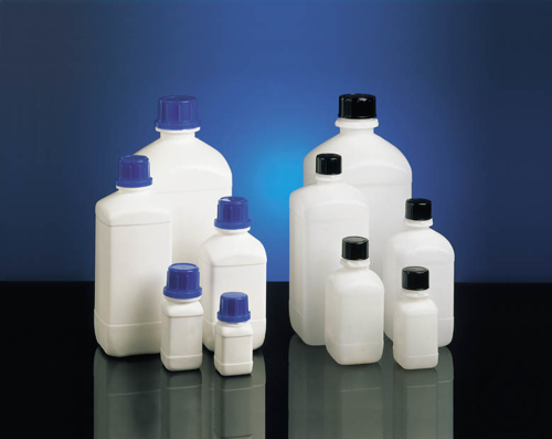 Narrow neck bottle HDPE white 100 ml square w/o closure cap size o.d. Ø 32