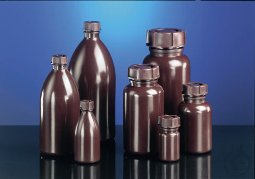Wide neck bottle, LDPE brown, 250 ml, round, incl. closure