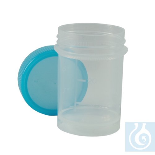 neoChoice Versandgefäß 50 ml, 39 x 74 mm, Deckel blau beiliegend, 500 St./Pack