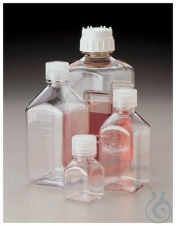 Nalgene&trade; Square Polycarbonate Bottles with Closure