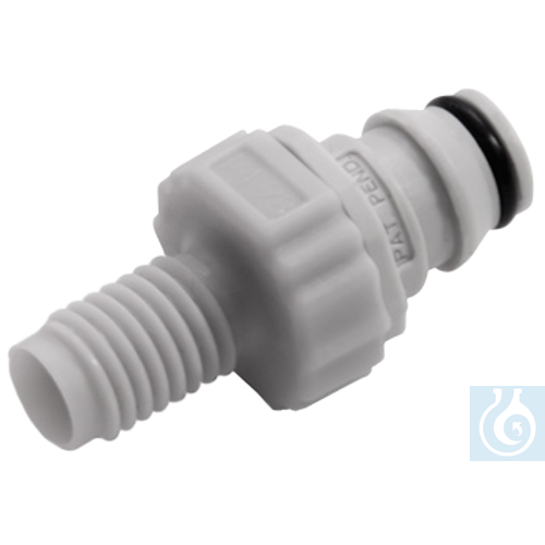 neoChoice Mini Stecktülle mit Absperrung PP, Vaterteil, Innengewinde 1/4-28