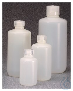 Nalgene&trade; Fluorinated Narrow-Mouth HDPE Bottles with Closure