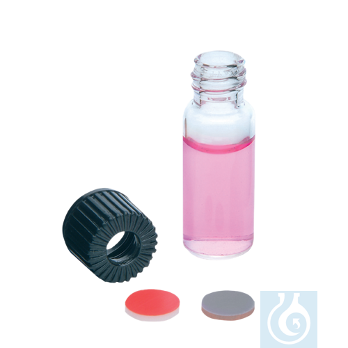 neoChoice Vials 1,2 ml, Kappe m. Loch + Sept. Butyl/PTFE, 100 St./Pack