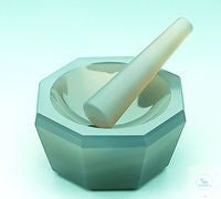 Agate mortar 150 x 125 mm, ca. 200 ml, 65 mm height, with pestle