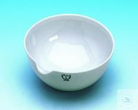 Evaporating dish porcelain, 109/6A, with spout, Ø 160 mm, form B, hemispherical