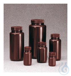 Nalgene&trade; Wide-Mouth Lab Quality Amber HDPE Bottles